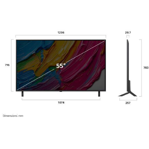 LG QNED AI 55QNED80A6A TV Serie QNED80 55?? 4K, ?7 Gen8, HDR10, 20W, 3 HDMI con Game Optimizer, Smart TV WebOS 25, 139,7 cm (55?), 3840 x 2160 Pixel, QNED, Smart TV, Wi-Fi, Nero